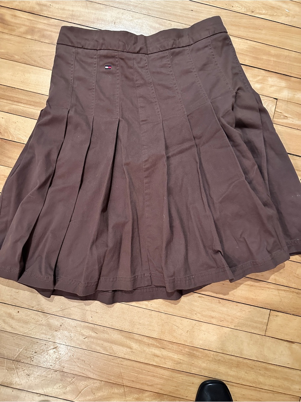 Tommy Hilfiger Brown Circle Skirt with Subtle Logo
